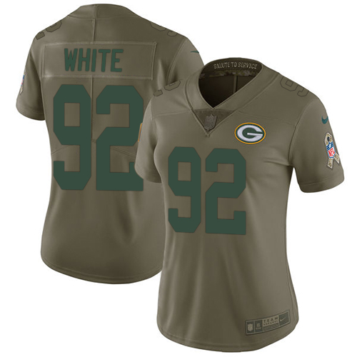Packers #92 Reggie White Olive Women's Stitched Limited 2017 Salute To Service Jersey cheap jerseys for sale - CheapJerseys.Shop