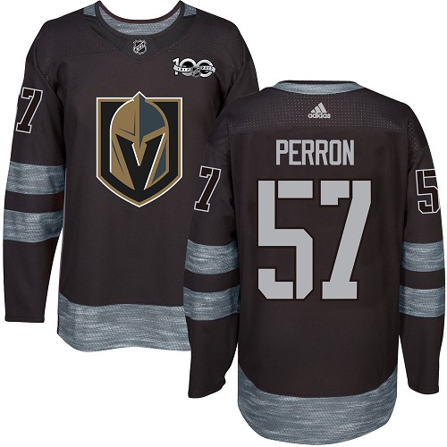 Golden Vegas Golden Knights #57 David Perron Black 1917-2017 100th Anniversary Stitched Jersey Men's cheap jerseys for sale - CheapJerseys.Shop