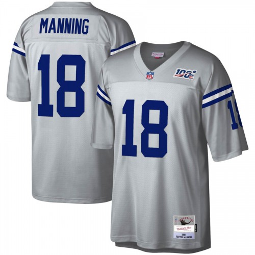 Indianapolis Indianapolis Colts #18 Peyton Manning Mitchell & Ness 100 Retired Player Platinum Jersey Men's cheap jerseys for sale - CheapJerseys.Shop