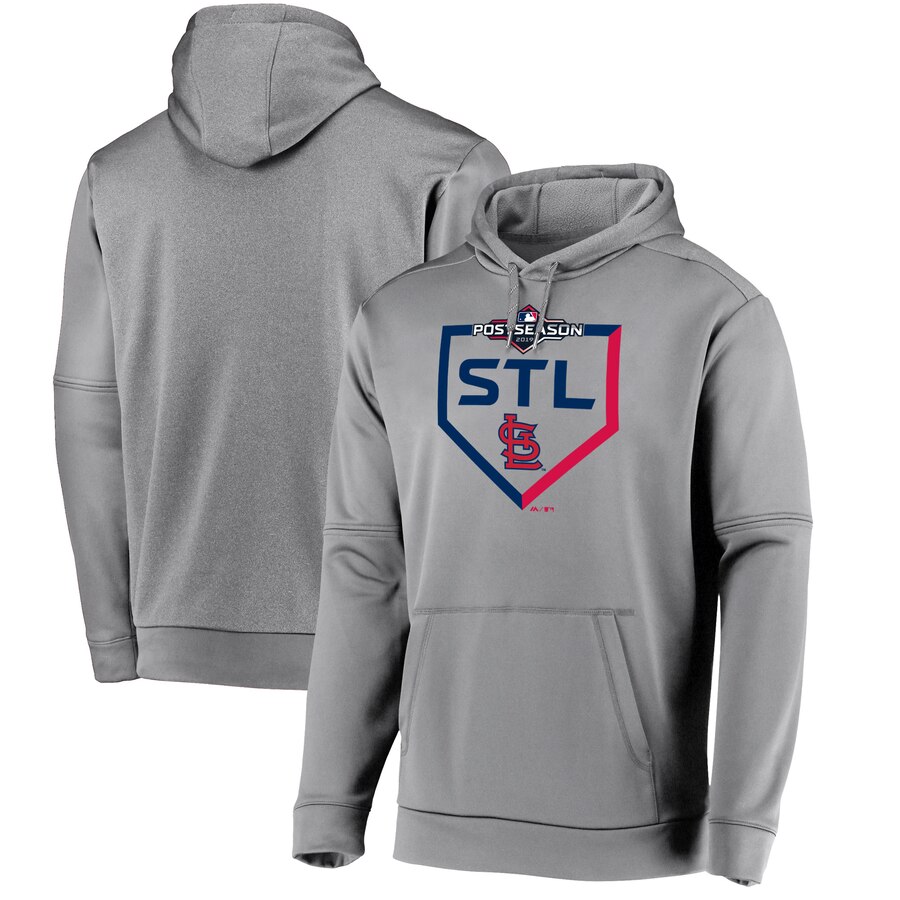 St. Louis Cardinals Majestic 2019 Postseason Dugout Authentic Pullover Hoodie Gray cheap jerseys for sale - CheapJerseys.Shop