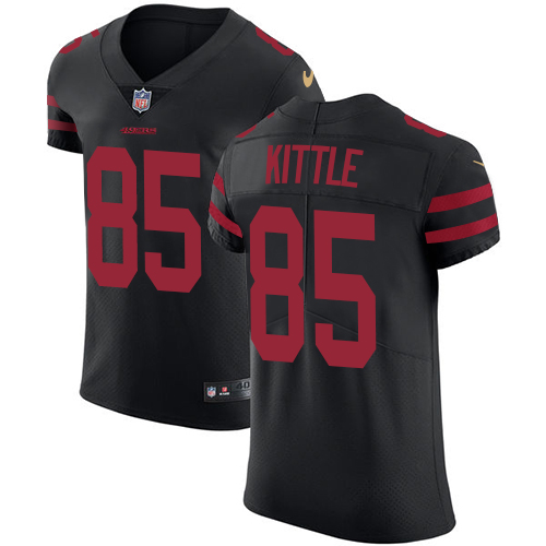 49ers #85 George Kittle Black Alternate Men's Stitched Vapor Untouchable Elite Jersey cheap jerseys for sale - CheapJerseys.Shop