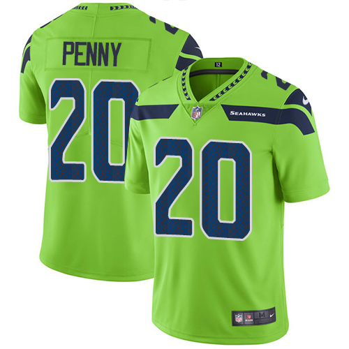 Seattle Seahawks #20 Rashaad Penny Green Men's Stitched Limited Rush Jersey Men's cheap jerseys for sale - CheapJerseys.Shop