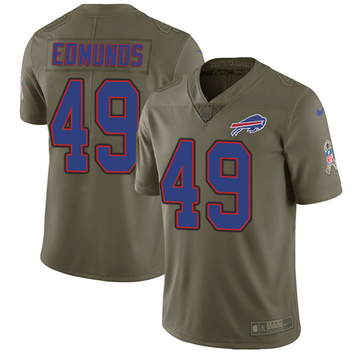 Bills #49 Tremaine Edmunds Olive Youth Stitched Limited 2017 Salute To Service Jersey cheap jerseys for sale - CheapJerseys.Shop