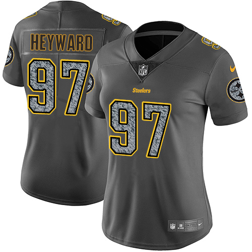 Pittsburgh Steelers #97 Cameron Heyward Gray Static Women's Stitched Vapor Untouchable Limited Jersey Womens cheap jerseys for sale - CheapJerseys.Shop