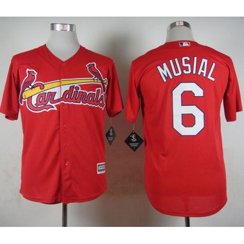 St.Louis Cardinals #6 Stan Musial Red Cool Base Stitched Jersey Men's cheap jerseys for sale - CheapJerseys.Shop