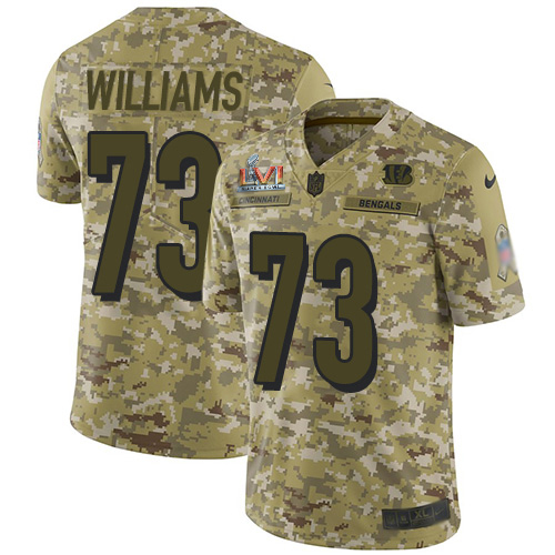 Cincinnati Bengals #73 Jonah Williams Camo Super Bowl LVI Patch Youth Stitched Limited 2018 Salute To Service Jersey Youth cheap jerseys for sale - CheapJerseys.Shop