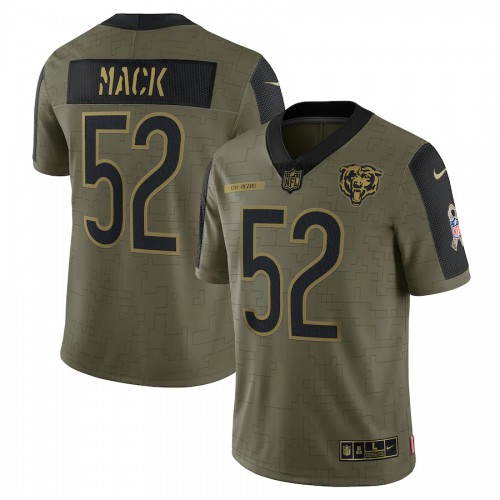 Chicago Chicago Bears #52 Khalil Mack Olive 2021 Salute To Service Limited Player Jersey Men's cheap jerseys for sale - CheapJerseys.Shop