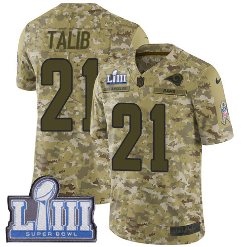 Los Angeles Rams #21 Aqib Talib Camo Super Bowl LIII Bound Youth Stitched Limited 2018 Salute to Service Jersey Youth cheap jerseys for sale - CheapJerseys.Shop