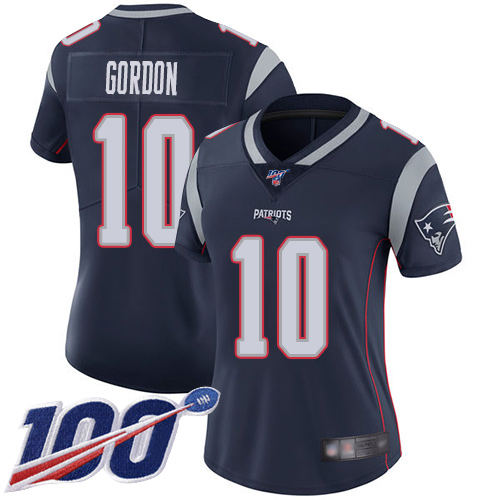 New England Patriots #10 Josh Gordon Navy Blue Team Color Women's Stitched 100th Season Vapor Limited Jersey Womens cheap jerseys for sale - CheapJerseys.Shop