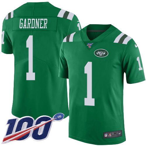 Jets #1 Ahmad Sauce Gardner Green Men's Stitched Limited Rush 100th Season Jersey cheap jerseys for sale - CheapJerseys.Shop