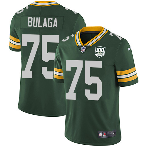 Green Bay Packers #75 Bryan Bulaga Green Team Color Men's 100th Season Stitched Vapor Untouchable Limited Jersey Men's cheap jerseys for sale - CheapJerseys.Shop
