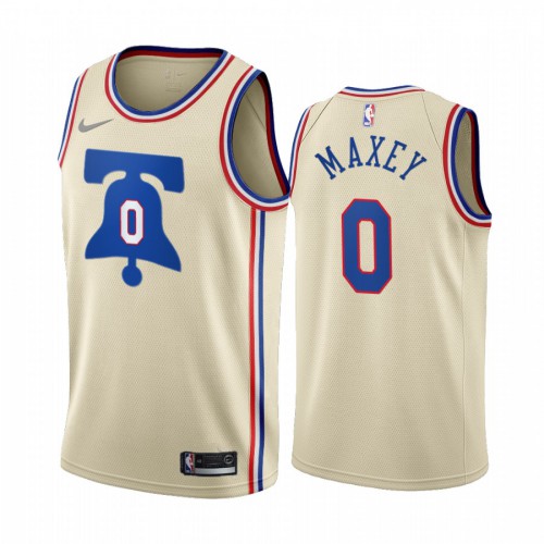 Philadelphia Philadelphia 76ers #0 Tyrese Maxey Cream Swingman 2020-21 Earned Edition Jersey Mens cheap jerseys for sale - CheapJerseys.Shop