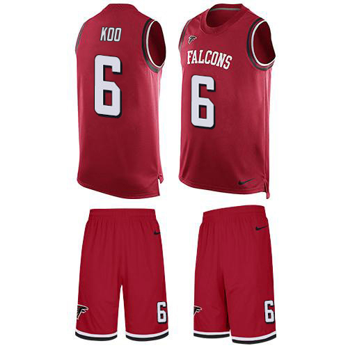 Falcons #6 Younghoe Koo Red Team Color Men's Stitched Limited Tank Top Suit Jersey cheap jerseys for sale - CheapJerseys.Shop