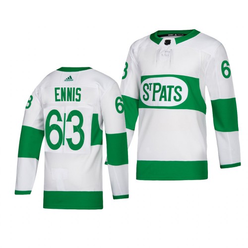 Maple Toronto Maple Leafs #63 Tyler Ennis White 2019 St. Patrick's Day Authentic Player Stitched Jersey Men's cheap jerseys for sale - CheapJerseys.Shop