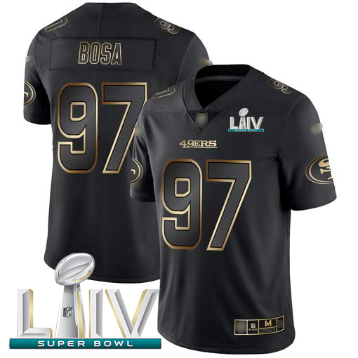 49ers #97 Nick Bosa Black/Gold Super Bowl LIV 2020 Men's Stitched Vapor Untouchable Limited Jersey cheap jerseys for sale - CheapJerseys.Shop