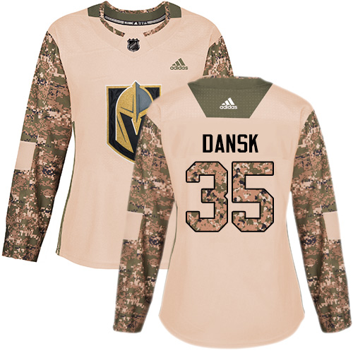 Golden Vegas Golden Knights #35 Oscar Dansk Camo Authentic 2017 Veterans Day Women's Stitched Jersey Womens cheap jerseys for sale - CheapJerseys.Shop