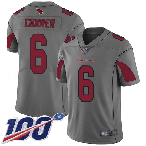 Cardinals #6 James Conner Silver Men's Stitched Limited Inverted Legend 100th Season Jersey cheap jerseys for sale - CheapJerseys.Shop