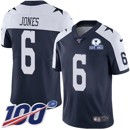 Dallas Cowboys #6 Chris Jones Navy Blue Thanksgiving Men's Stitched With Established In 1960 Patch 100th Season Vapor Untouchable Limited Throwbac cheap jerseys for sale - CheapJerseys.Shop