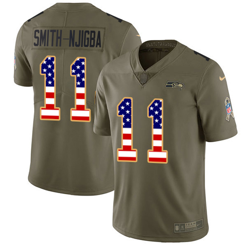 Seahawks #11 Jaxon Smith-Njigba Olive/USA Flag Youth Stitched Limited 2017 Salute To Service Jersey cheap jerseys for sale - CheapJerseys.Shop