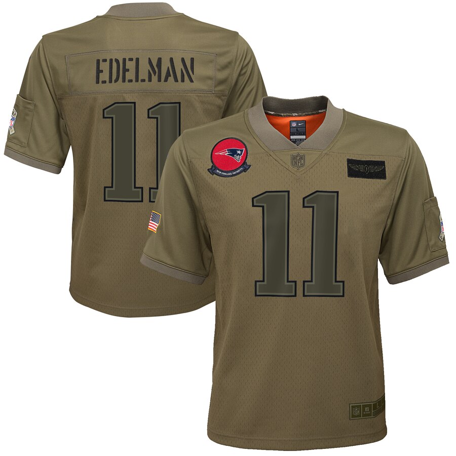 Youth New England Patriots #11 Julian Edelman Camo 2019 Salute To Service Game Jersey cheap jerseys for sale - CheapJerseys.Shop