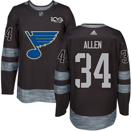 St. Louis Blues #34 Jake Allen Black 1917-2017 100th Anniversary Stitched Jersey Men's cheap jerseys for sale - CheapJerseys.Shop