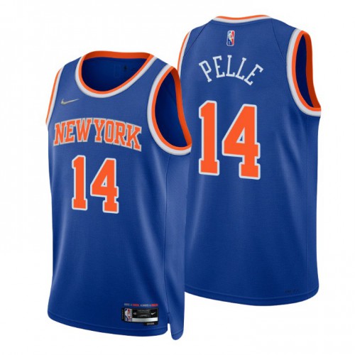 New York Knicks #14 Norvel Pelle Blue Mens 2021-22 75th Anniversary Diamond Swingman Jersey - Icon Edition Mens cheap jerseys for sale - CheapJerseys.Shop