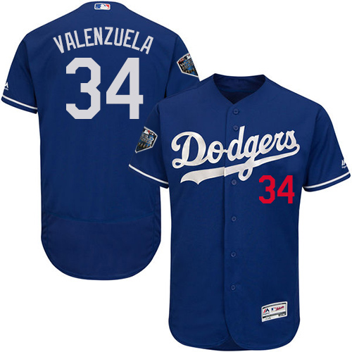 Los Angeles Dodgers #34 Fernando Valenzuela Blue Flexbase Authentic Collection 2018 World Series Stitched Jersey Men's cheap jerseys for sale - CheapJerseys.Shop
