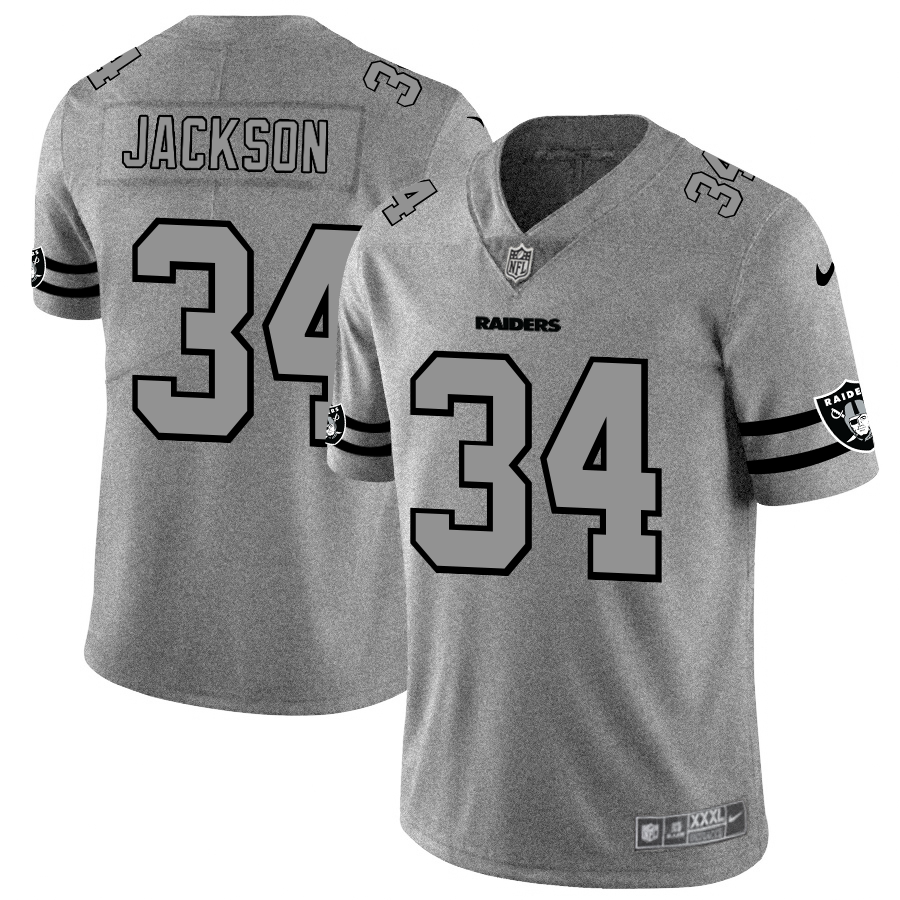 Las Vegas Raiders #34 Bo Jackson Men's Gray Gridiron II Vapor Untouchable Limited Jersey cheap jerseys for sale - CheapJerseys.Shop