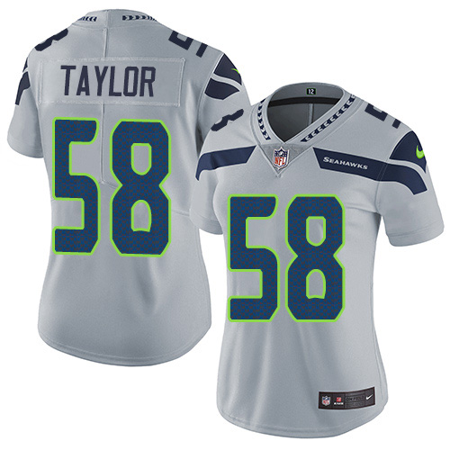 Seattle Seahawks #58 Darrell Taylor Grey Alternate Women's Stitched Vapor Untouchable Limited Jersey Womens cheap jerseys for sale - CheapJerseys.Shop