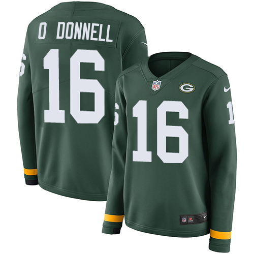 Packers #16 Pat O'Donnell Green Team Color Women's Stitched Limited Therma Long Sleeve Jersey cheap jerseys for sale - CheapJerseys.Shop