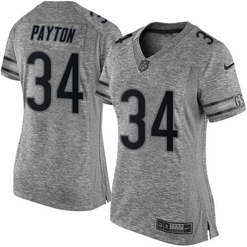 Bears #34 Walter Payton Gray Women's Stitched Limited Gridiron Gray Jersey cheap jerseys for sale - CheapJerseys.Shop