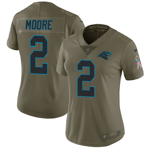 Panthers #2 DJ Moore Olive Women's Stitched Limited 2017 Salute To Service Jersey cheap jerseys for sale - CheapJerseys.Shop