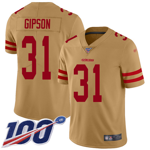 49ers #31 Tashaun Gipson Gold Youth Stitched Limited Inverted Legend 100th Season Jersey cheap jerseys for sale - CheapJerseys.Shop