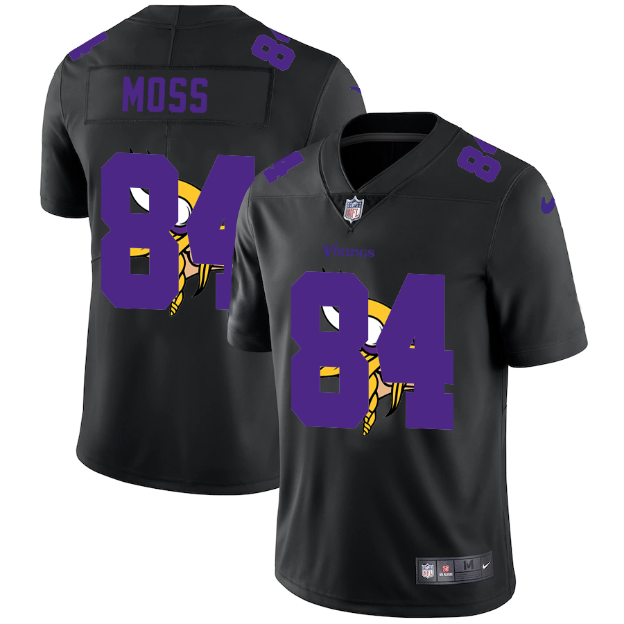 Minnesota Vikings #84 Randy Moss Men's Team Logo Dual Overlap Limited Jersey Black cheap jerseys for sale - CheapJerseys.Shop