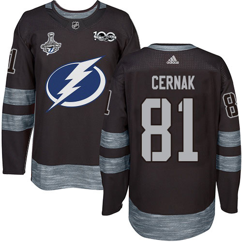 Tampa Bay Lightning #81 Erik Cernak Black 1917-2017 100th Anniversary 2020 Stanley Cup Champions Stitched Jersey Men's cheap jerseys for sale - CheapJerseys.Shop