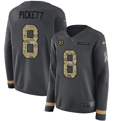 Steelers #8 Kenny Pickett Anthracite Salute To Service Women's Stitched Limited Therma Long Sleeve Jersey cheap jerseys for sale - CheapJerseys.Shop