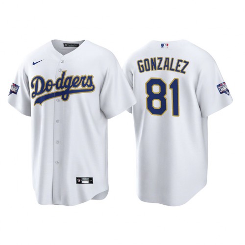 Los Angeles Los Angeles Dodgers #81 Victor Gonzalez Men's 2021 Gold Program World Series Champions Jersey Whtie Men's cheap jerseys for sale - CheapJerseys.Shop