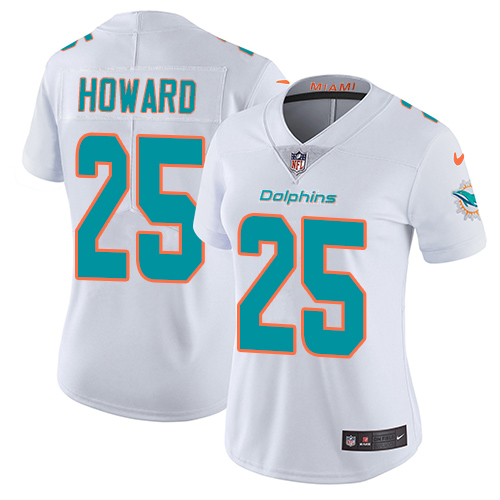 Miami Dolphins #25 Xavien Howard White Women's Stitched Vapor Untouchable Limited Jersey Womens cheap jerseys for sale - CheapJerseys.Shop