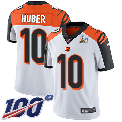 Cincinnati Bengals #10 Kevin Huber White Super Bowl LVI Patch Men's Stitched 100th Season Vapor Limited Jersey Men's cheap jerseys for sale - CheapJerseys.Shop