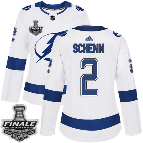 Tampa Bay Lightning #2 Luke Schenn White Road Authentic Women's 2021 Stanley Cup Final Patch Jersey Womens cheap jerseys for sale - CheapJerseys.Shop