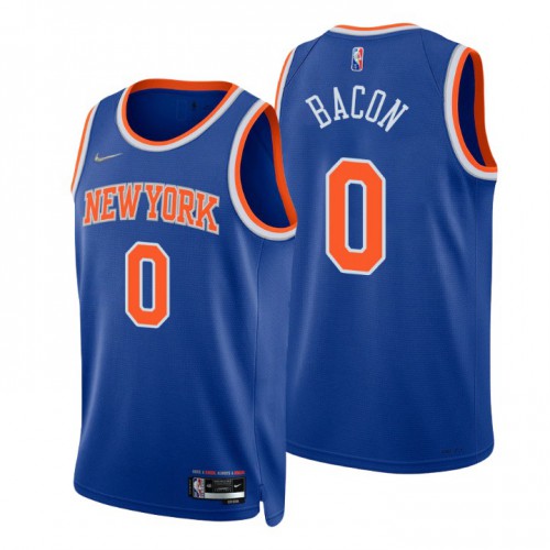 New York Knicks #0 Dwayne Bacon Blue Mens 2021-22 75th Anniversary Diamond Swingman Jersey - Icon Edition Mens cheap jerseys for sale - CheapJerseys.Shop