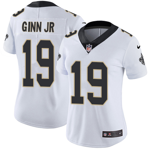New Orleans Saints #19 Ted Ginn Jr White Women's Stitched Vapor Untouchable Limited Jersey Womens cheap jerseys for sale - CheapJerseys.Shop