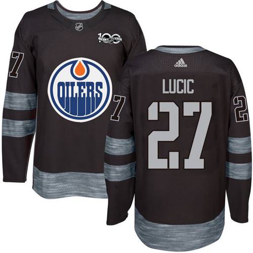 Edmonton Oilers #27 Milan Lucic Black 1917-2017 100th Anniversary Stitched Jersey Men's cheap jerseys for sale - CheapJerseys.Shop