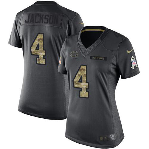 Bears #4 Eddie Jackson Black Women's Stitched Limited 2016 Salute To Service Jersey cheap jerseys for sale - CheapJerseys.Shop