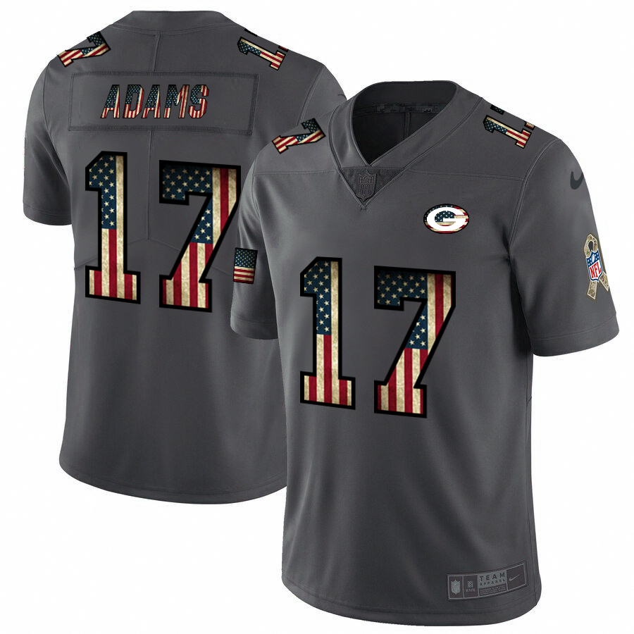 Green Bay Packers #17 Davante Adams 2018 Salute To Service Retro USA Flag Limited Jersey cheap jerseys for sale - CheapJerseys.Shop
