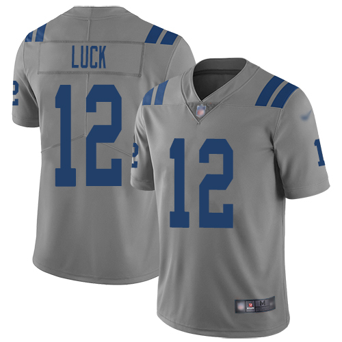 Indianapolis Colts #12 Andrew Luck Gray Men's Stitched Limited Inverted Legend Jersey Men's cheap jerseys for sale - CheapJerseys.Shop