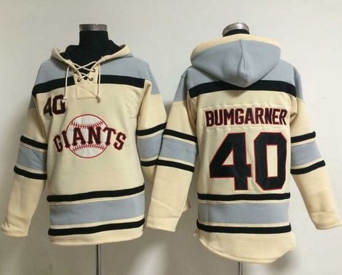 Giants #40 Madison Bumgarner Cream Sawyer Hooded Sweatshirt Hoodie cheap jerseys for sale - CheapJerseys.Shop