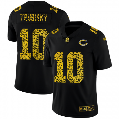 Chicago Chicago Bears #10 Mitchell Trubisky Men's Leopard Print Fashion Vapor Limited Jersey Black Men's cheap jerseys for sale - CheapJerseys.Shop