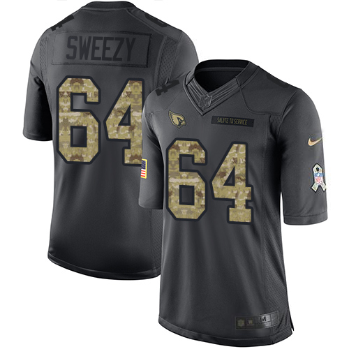 Arizona Cardinals #64 J.R. Sweezy Black Men's Stitched Limited 2016 Salute to Service Jersey Men's cheap jerseys for sale - CheapJerseys.Shop