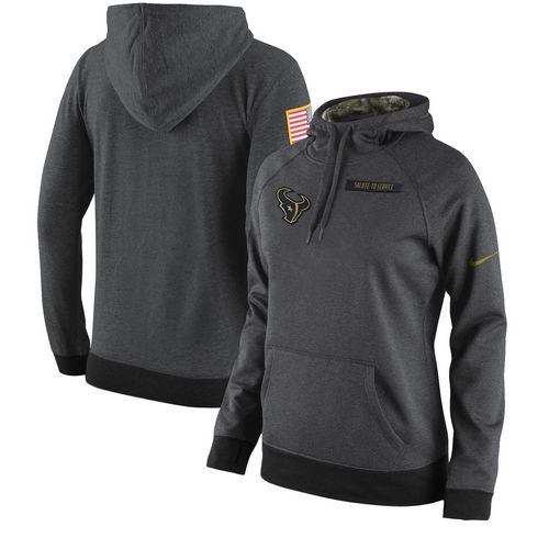 Women's Houston Texans Anthracite Salute To Service Player Performance Hoodie cheap jerseys for sale - CheapJerseys.Shop